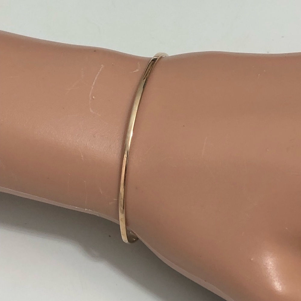 925 Sterling Silver Signed Designer LIRM Italy Thin Slim Cuff Bracelet Gold Tome